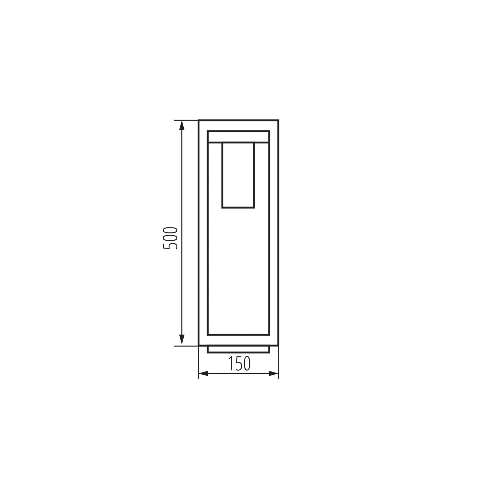 Außenleuchte Standleuchte 50cm VIMO Schwarz matt für E27 LEDs IP44 (VIMO 50 B) Skizze