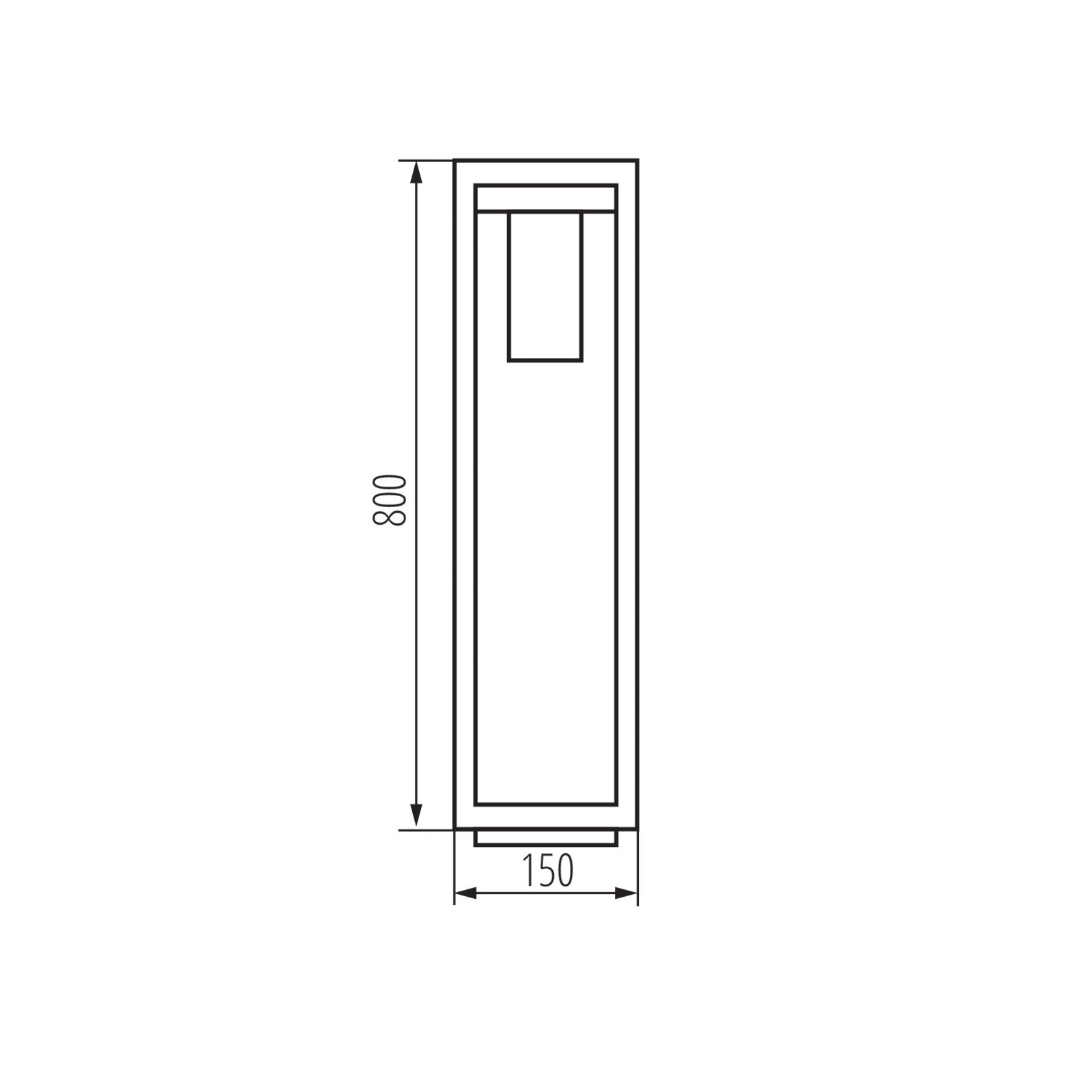 Außenleuchte Standleuchte 80cm VIMO Schwarz matt für E27 LEDs IP44 (VIMO 80 B) Skizze